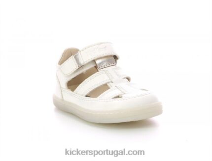 Kickers trato branco metalizado V24TH626 crianças
