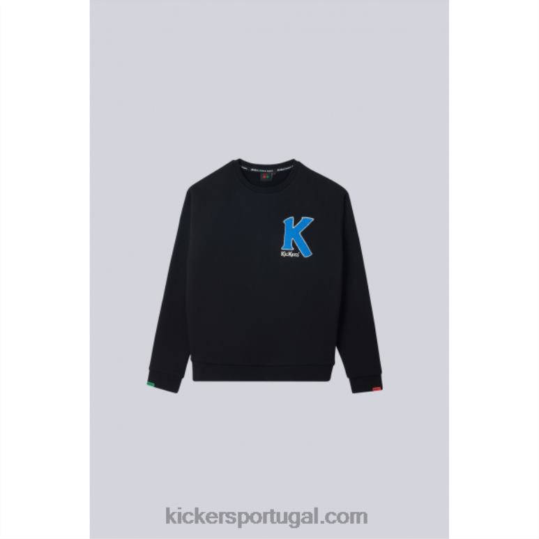 Kickers jers de gola redonda preta V24TH1025 unissex