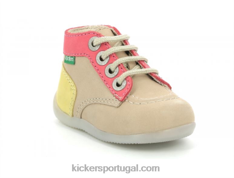 Kickers bombom-2 bege escuro V24TH809 crianças