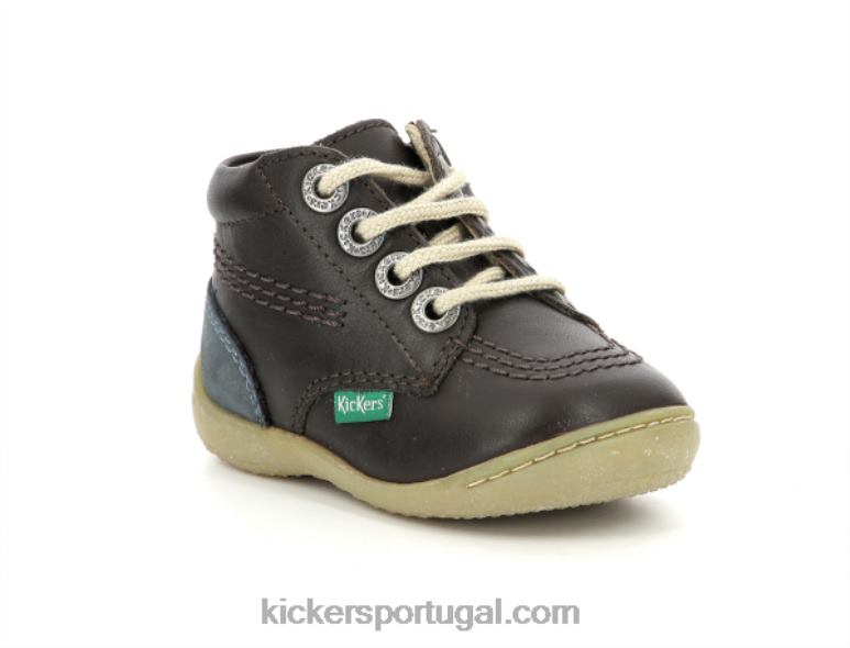 Kickers gazip marrom escuro marinho V24TH848 crianças