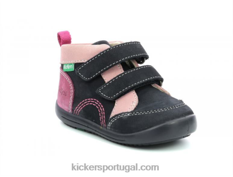 Kickers kinop azul marinho rosa tricolor V24TH927 crianças