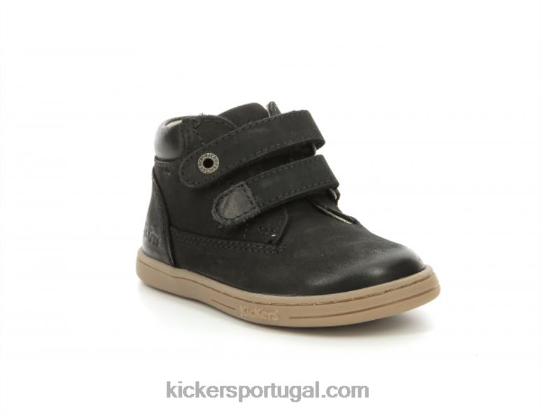 Kickers preto pegajoso V24TH854 crianças