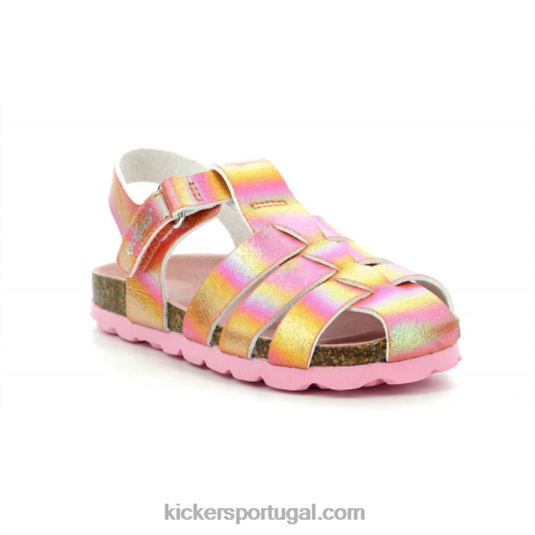 Kickers arco-íris rosa bronzeado de verão V24TH644 crianças