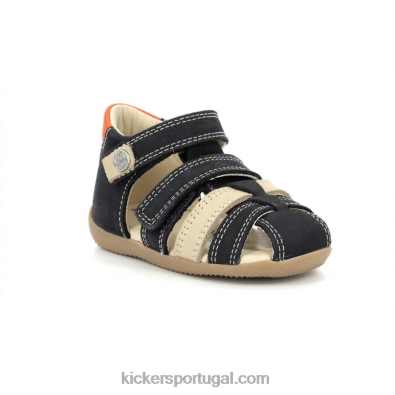 Kickers bipé marinho bege laranja V24TH650 crianças