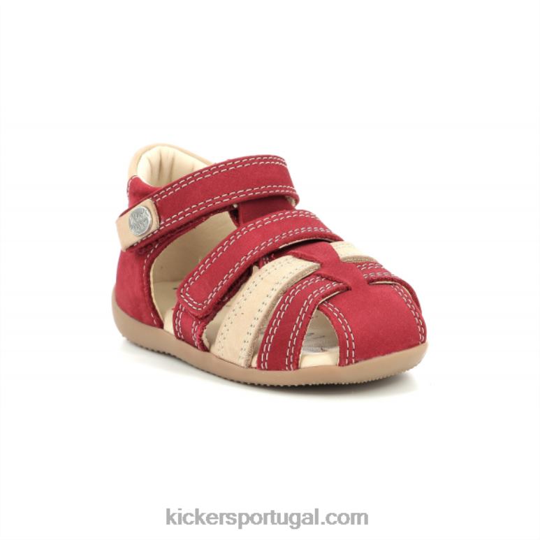 Kickers bipé vermelho bege V24TH518 crianças