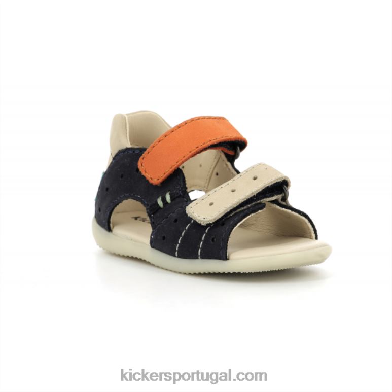 Kickers boping-2 marinho bege laranja V24TH434 crianças