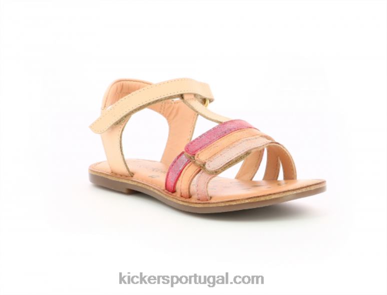 Kickers diamante rosa coral metalizado V24TH589 crianças