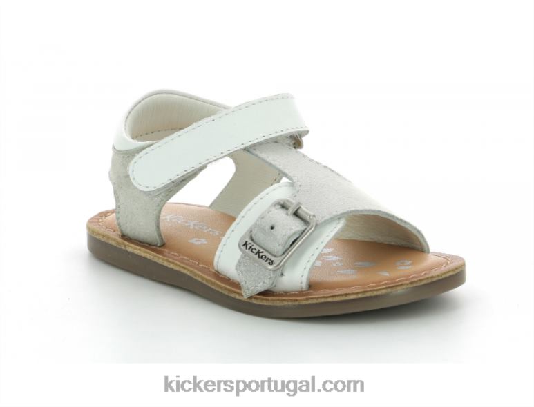 Kickers diazz branco prata metalizado V24TH553 crianças