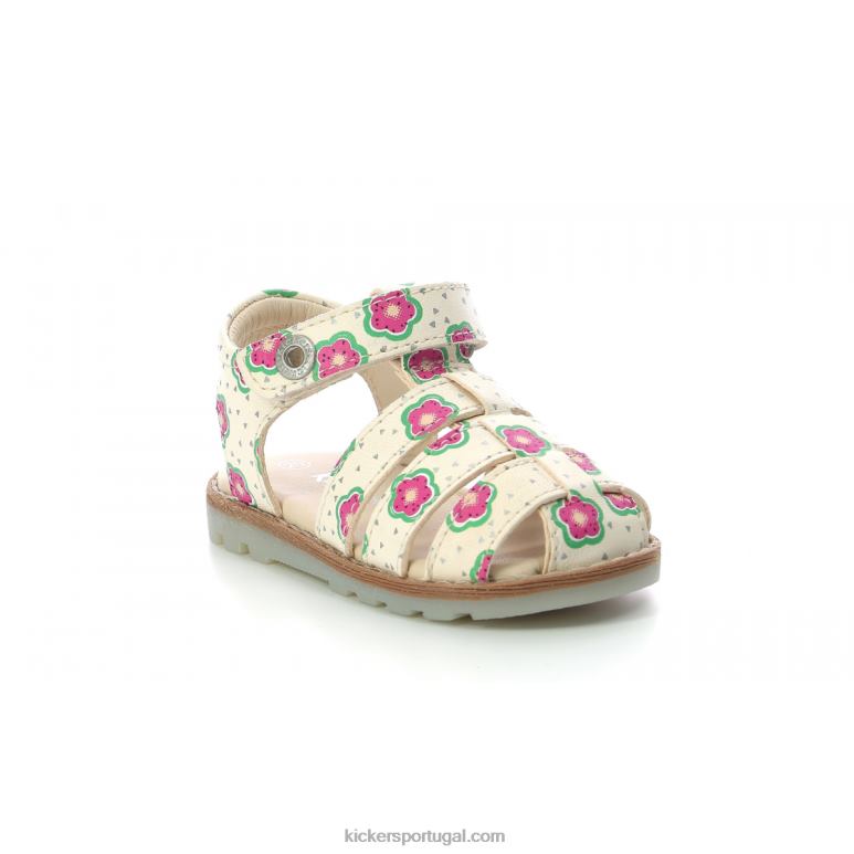 Kickers flor branca nonosti V24TH545 crianças