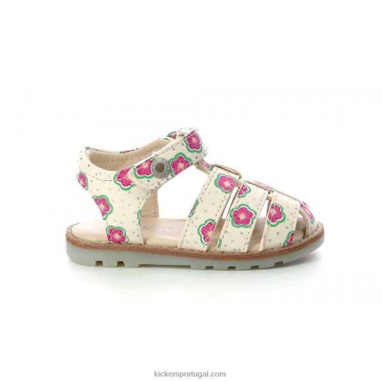 Kickers flor branca nonosti V24TH545 crianças