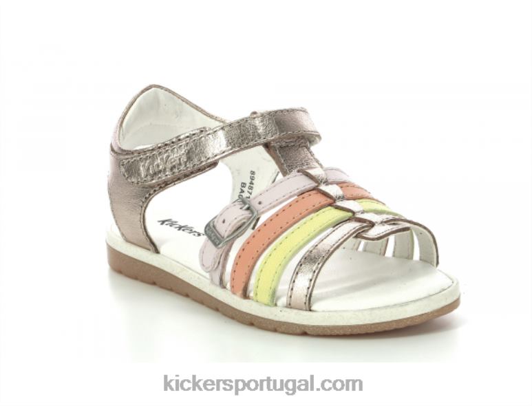 Kickers gilianna ouro rosa laranja V24TH479 crianças