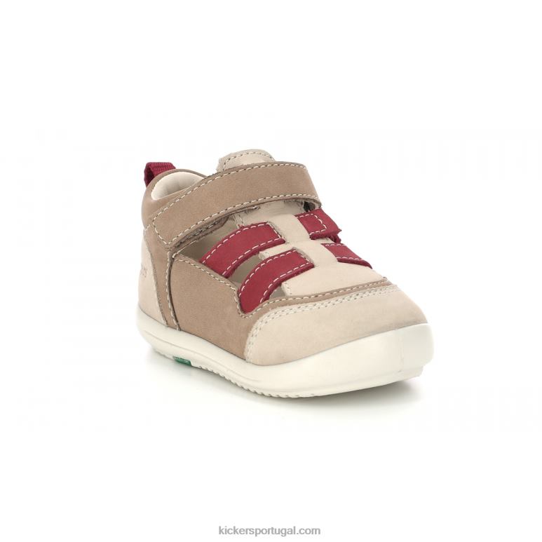 Kickers klony bege vermelho V24TH419 crianças