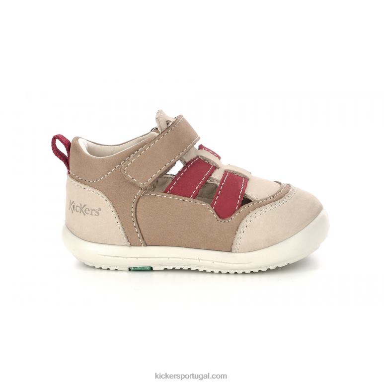 Kickers klony bege vermelho V24TH419 crianças