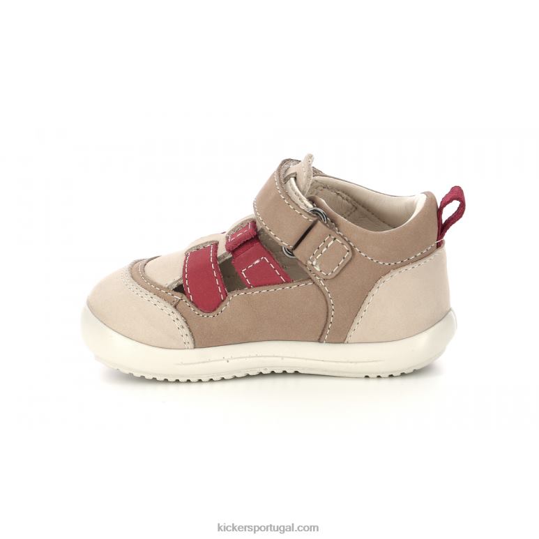 Kickers klony bege vermelho V24TH419 crianças