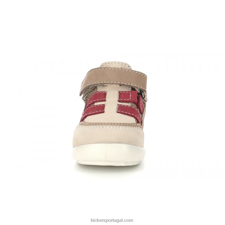 Kickers klony bege vermelho V24TH419 crianças