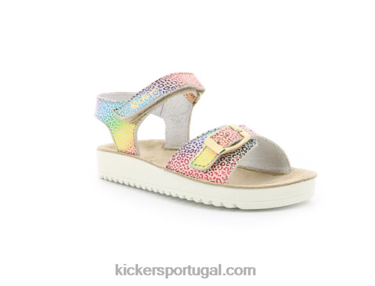 Kickers leopardo multicolor bege odyssa V24TH725 crianças
