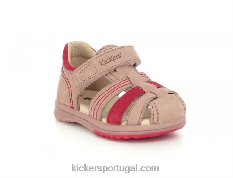 Kickers platiback bege laranja V24TH566 crianças