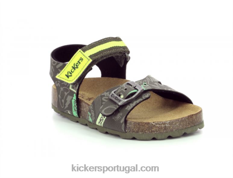 Kickers sostreet caqui amarelo estampado V24TH704 crianças
