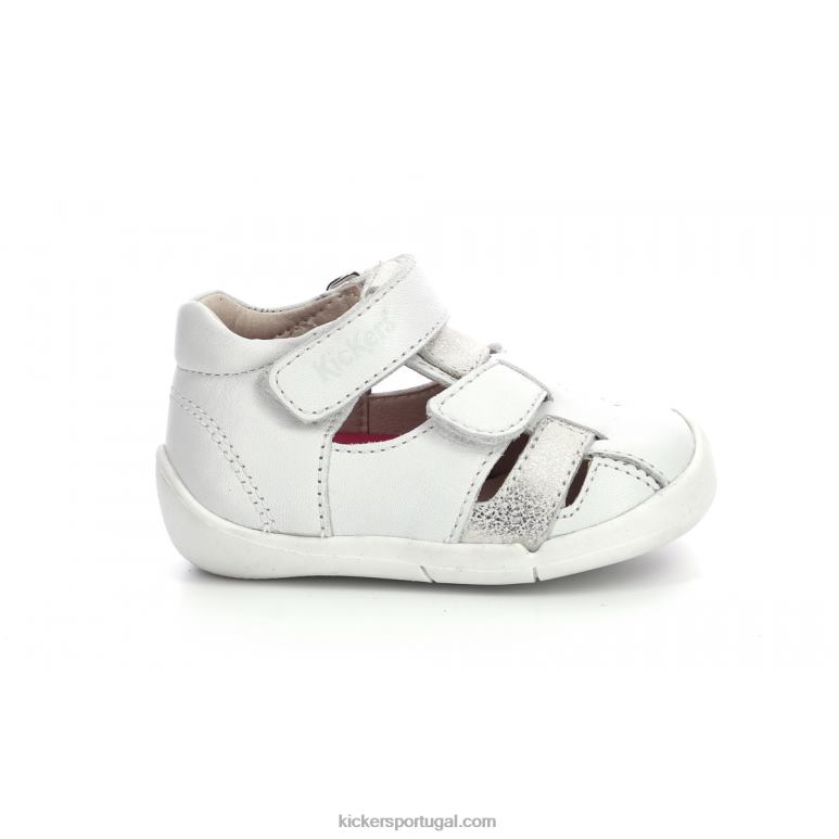 Kickers wasabou branco metalizado V24TH458 crianças