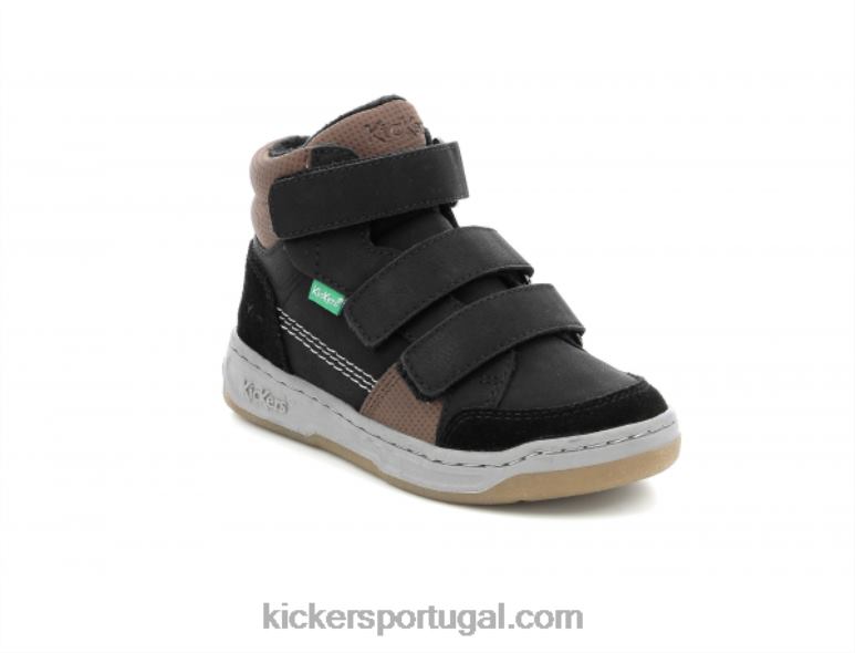 Kickers croisy preto marrom V24TH941 crianças