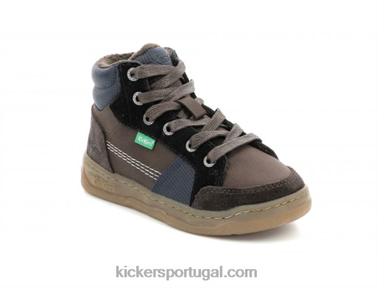 Kickers kickosta marrom escuro marinho V24TH961 crianças