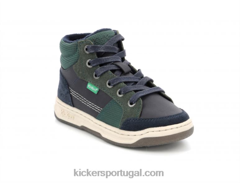 Kickers kickosta verde marinho V24TH962 crianças