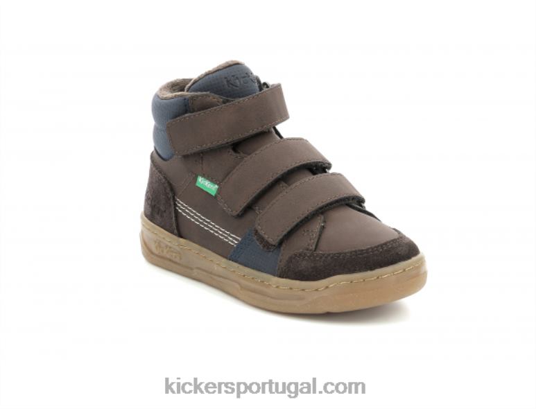 Kickers kroisy castanho escuro marinho V24TH939 crianças