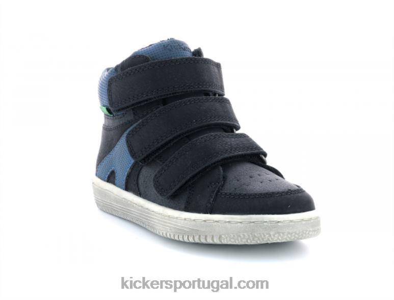 Kickers lohan preto brilhante V24TH955 crianças