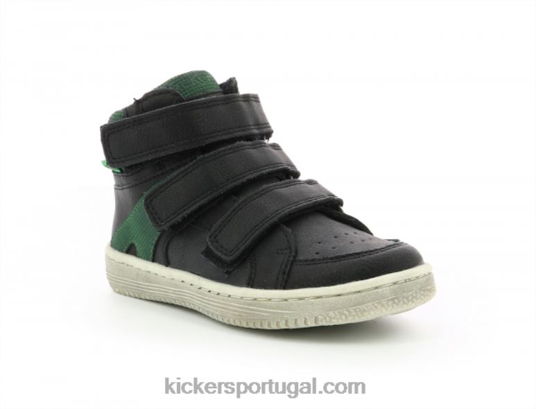 Kickers lohan preto verde V24TH956 crianças