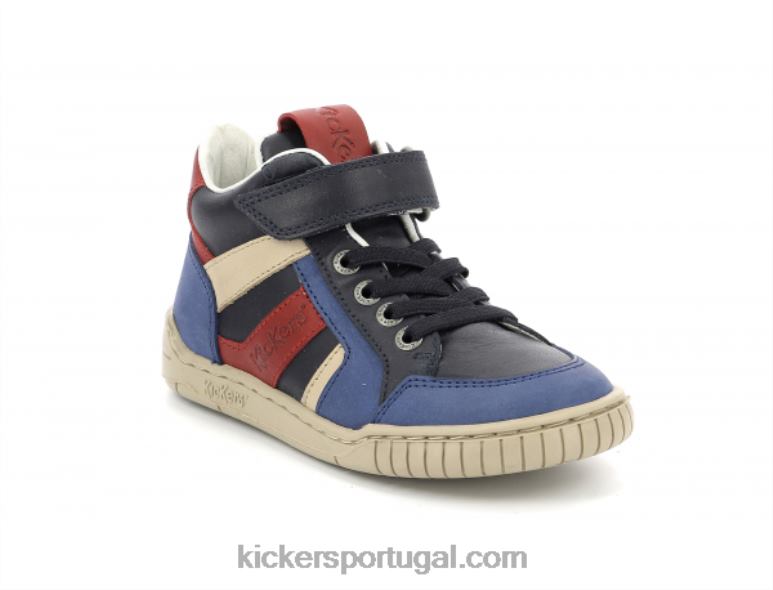 Kickers wincky cdt azul marinho vermelho V24TH994 crianças