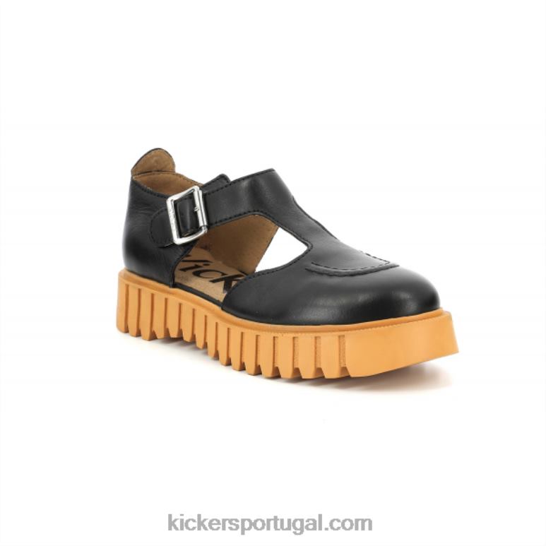 Kickers chute preto fantástico V24TH137 mulheres