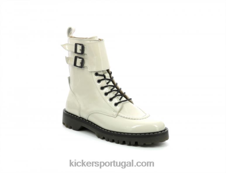 Kickers Deckranger off white patenteado V24TH208 mulheres
