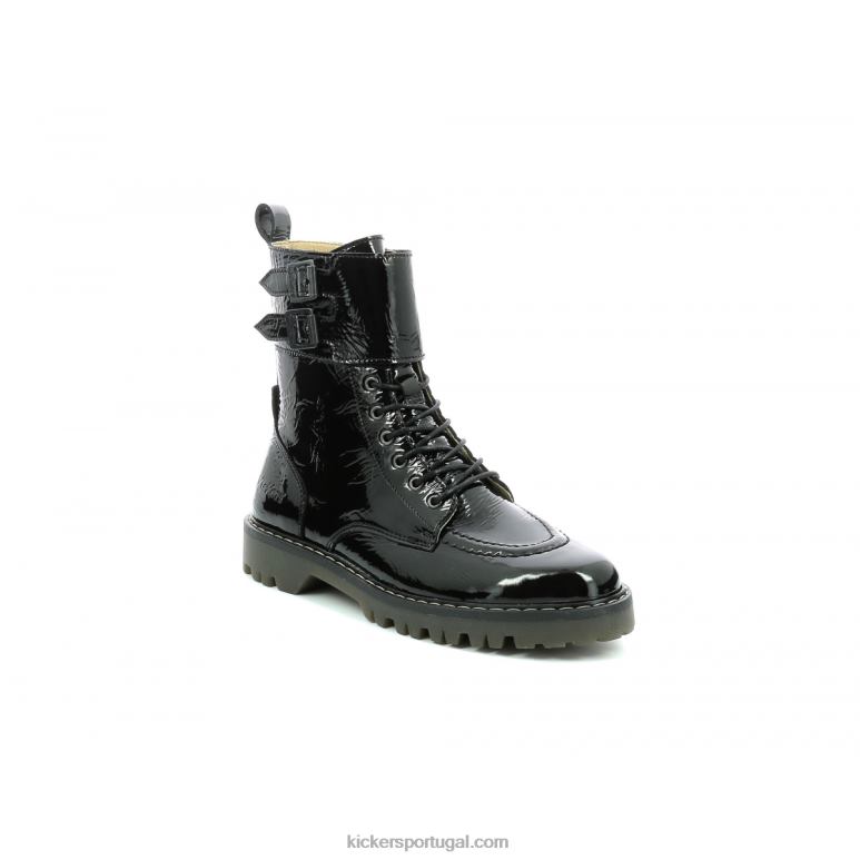 Kickers Deckranger patente preta V24TH207 mulheres