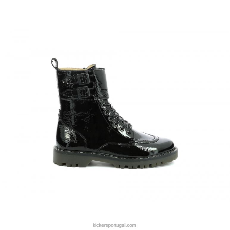 Kickers Deckranger patente preta V24TH207 mulheres