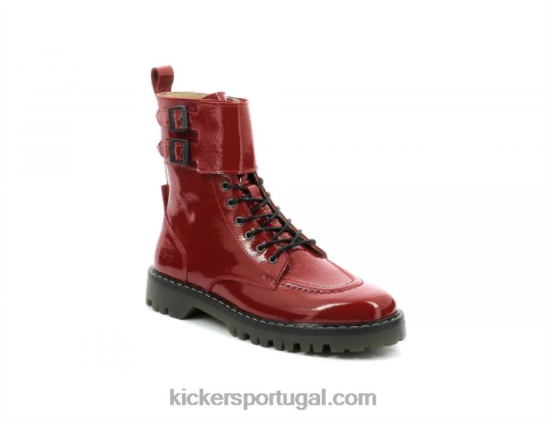 Kickers Deckranger patente vermelha V24TH209 mulheres