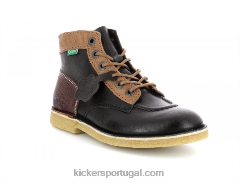Kickers chute lenda preto camelo marrom V24TH277 mulheres