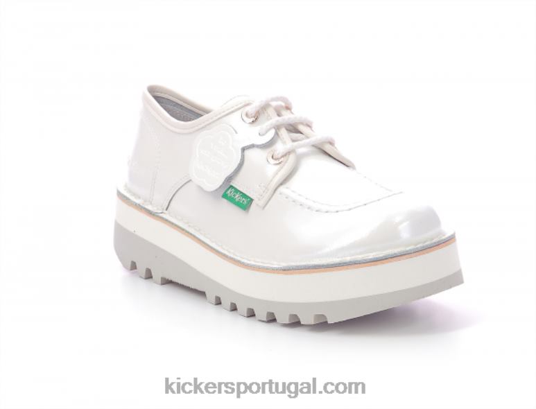 Kickers patente branca kickougirl V24TH256 mulheres