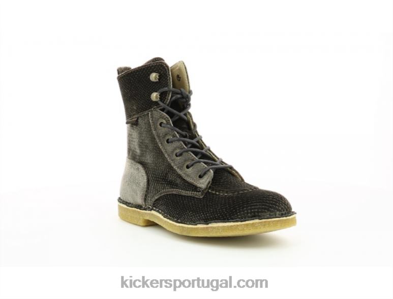 Kickers veludo prata kick range V24TH285 mulheres