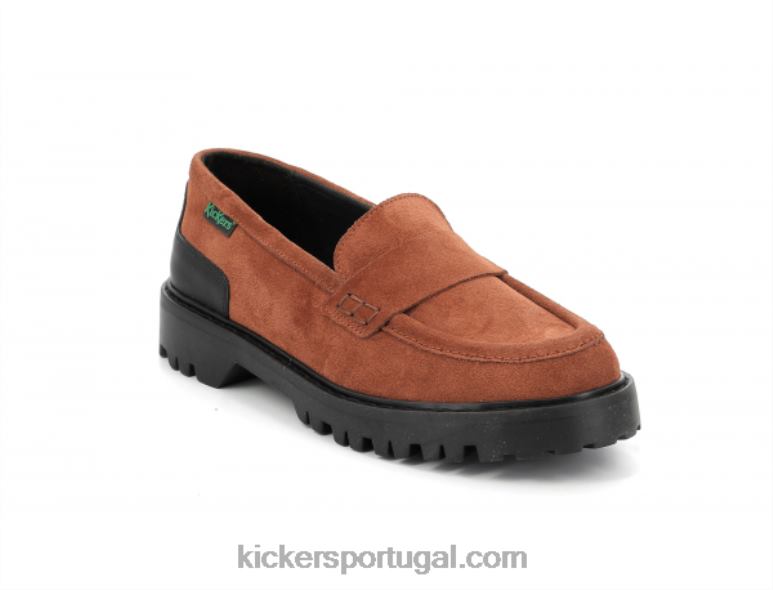 Kickers mocassim deck laranja ferrugem V24TH185 mulheres