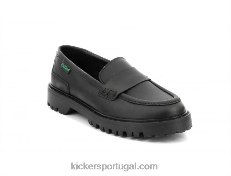 Kickers mocassim preto V24TH183 mulheres