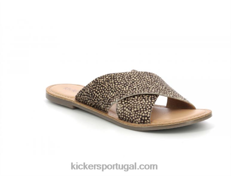 Kickers diaz-2 preto bege manchado V24TH36 mulheres