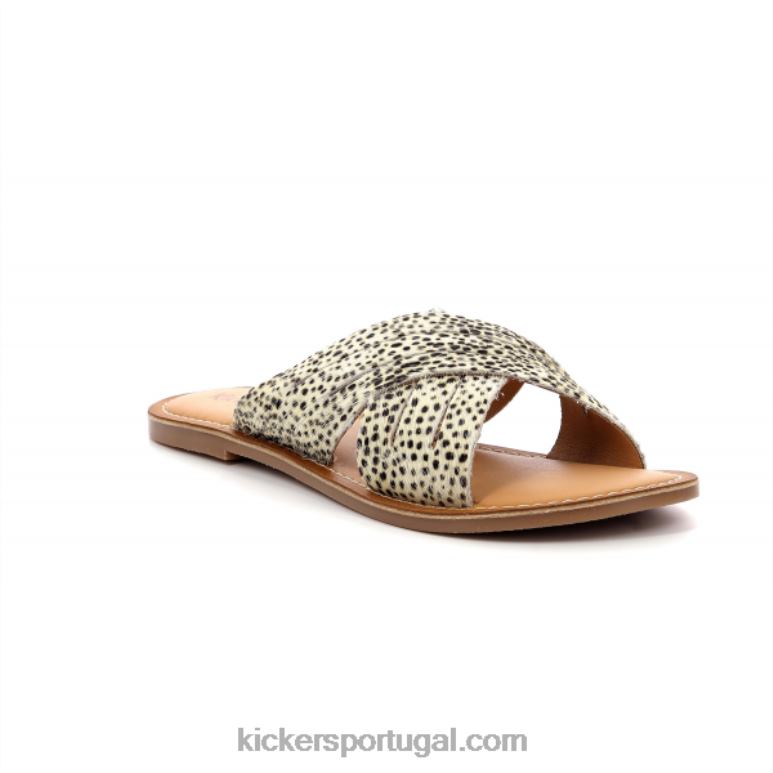 Kickers kick day branco marrom impressão V24TH84 mulheres
