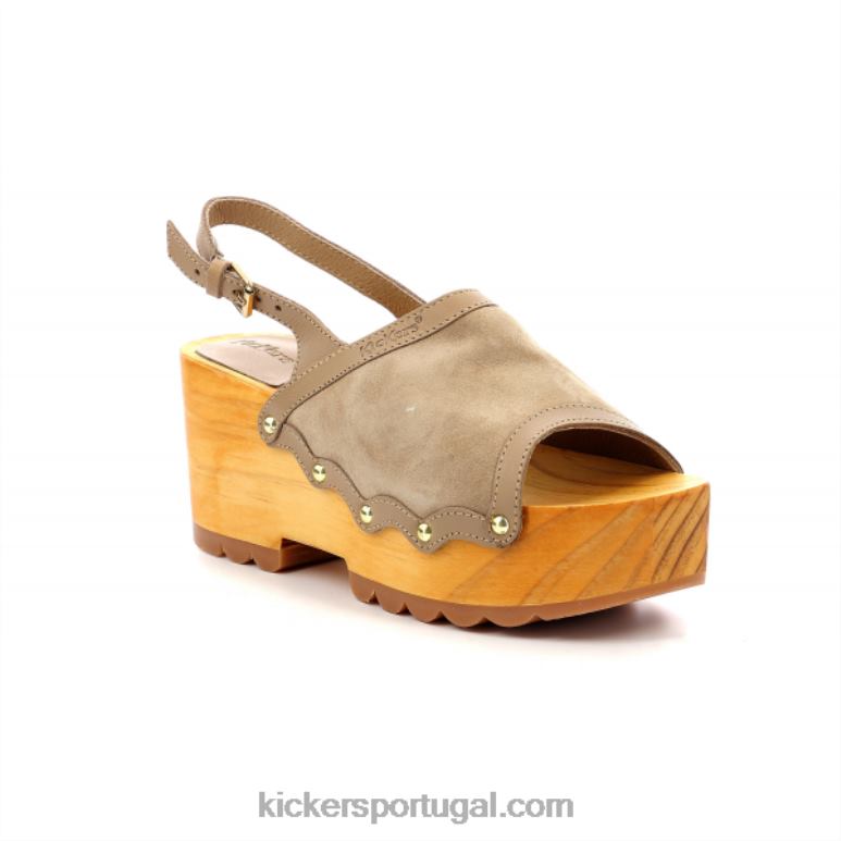Kickers kick wedge madeira bege claro V24TH13 mulheres