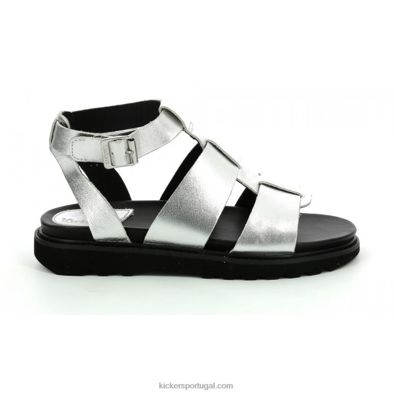Kickers prata neorock V24TH115 mulheres