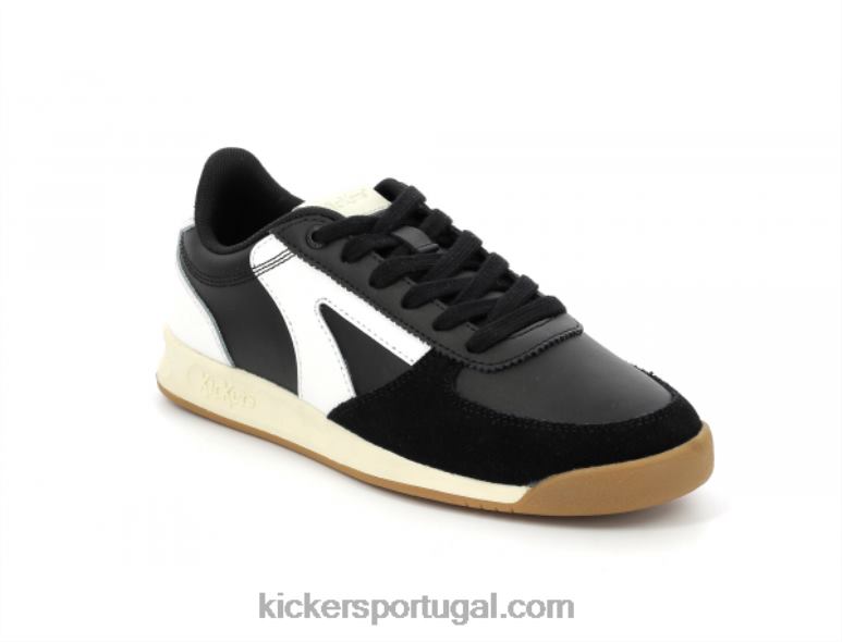 Kickers kick krack preto branco V24TH179 mulheres